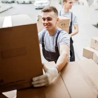 Mover carrying a box