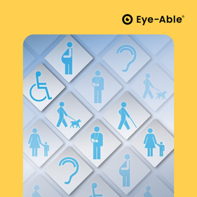 Verschiedene Symbole, wie zum Beispiel eine Person im Rollstuhl, eine schwangere Frau und ein Ohr.