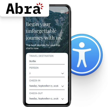Accessible mobile booking interface with Eye-Able