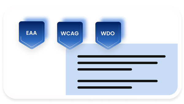 Eye-Able compliance-badges voor EAA, WDO en WCAG.