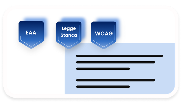 Badge di conformità Eye-Able per EAA, WCAG e Legge Stanca.