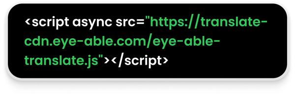 Eye-Able Integrationsskript zur Einbindung von Easy-Text- und Übersetzungsfunktionen.