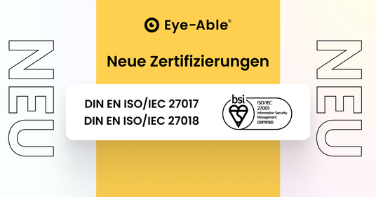 Banner mit neuen ISO-Zertifizierungen 27017 und 27018