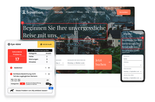 Accessibility-Audit erkennt Probleme auf Reise-Website