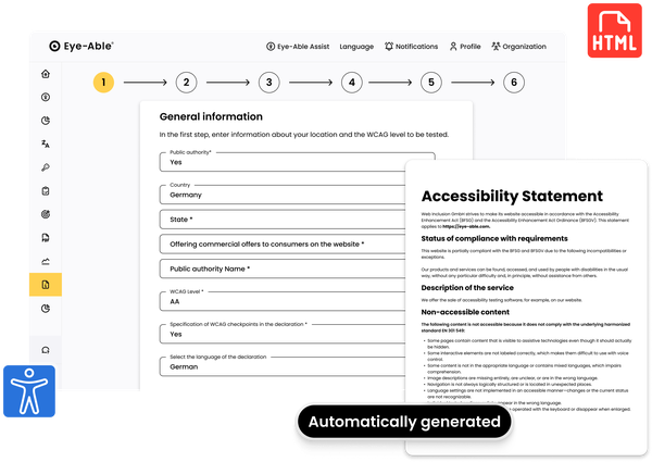 Automatically generated accessibility statement