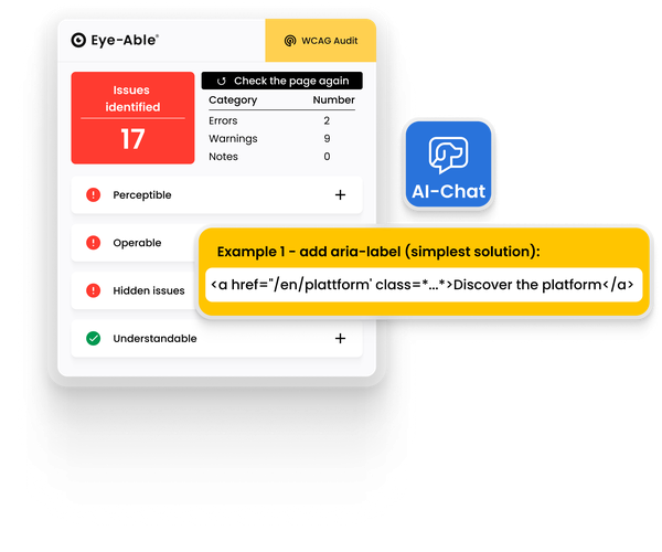 AI assistant suggesting accessibility code improvements