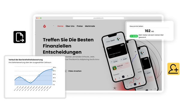 Dashboard: Gescannte Seiten & Barrierefreiheits-Analyse