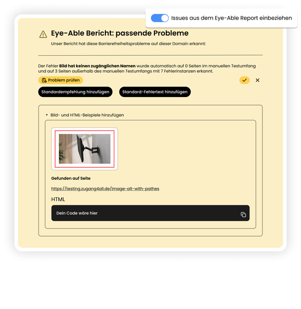 Eye-Able Bericht: passende Probleme