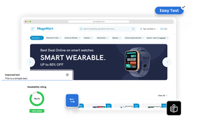 Easy text feature improves readability of website