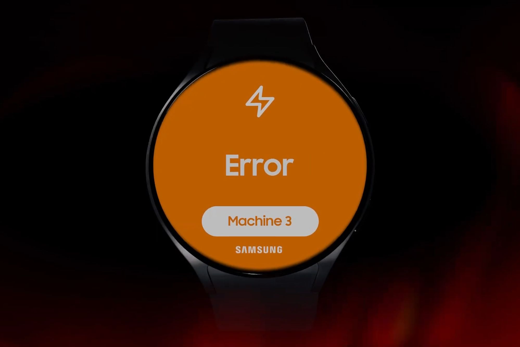 Error message on smartwatch
