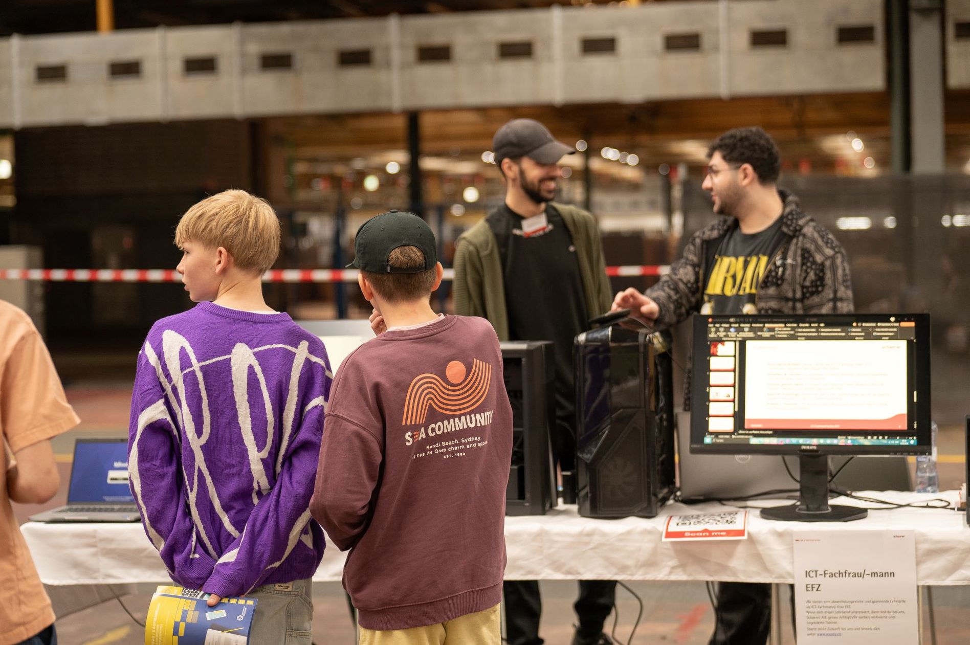 Apprentices talking with each other