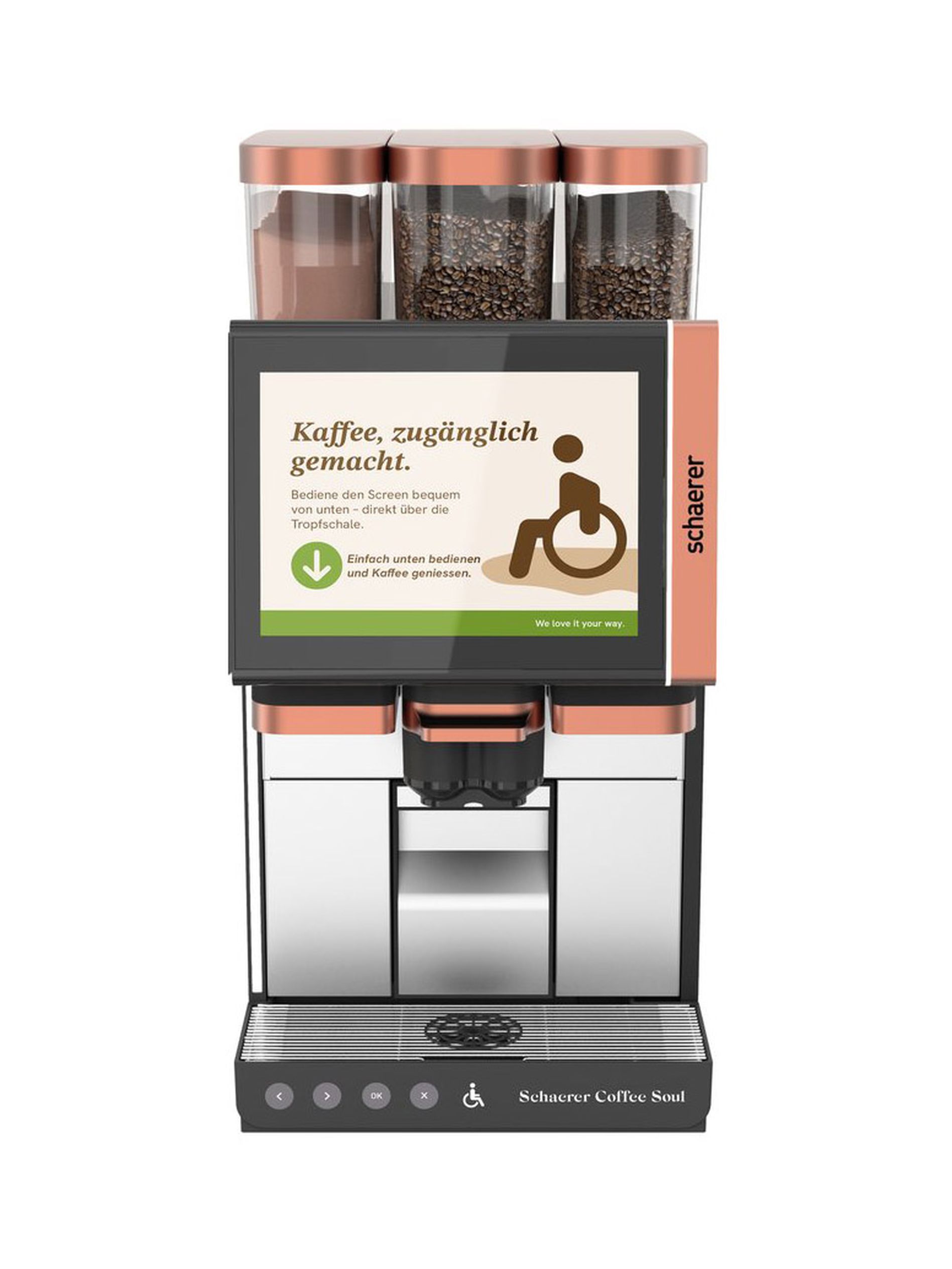 Schaerer Coffee Soul coffee machine with Easy Access accessbility feature