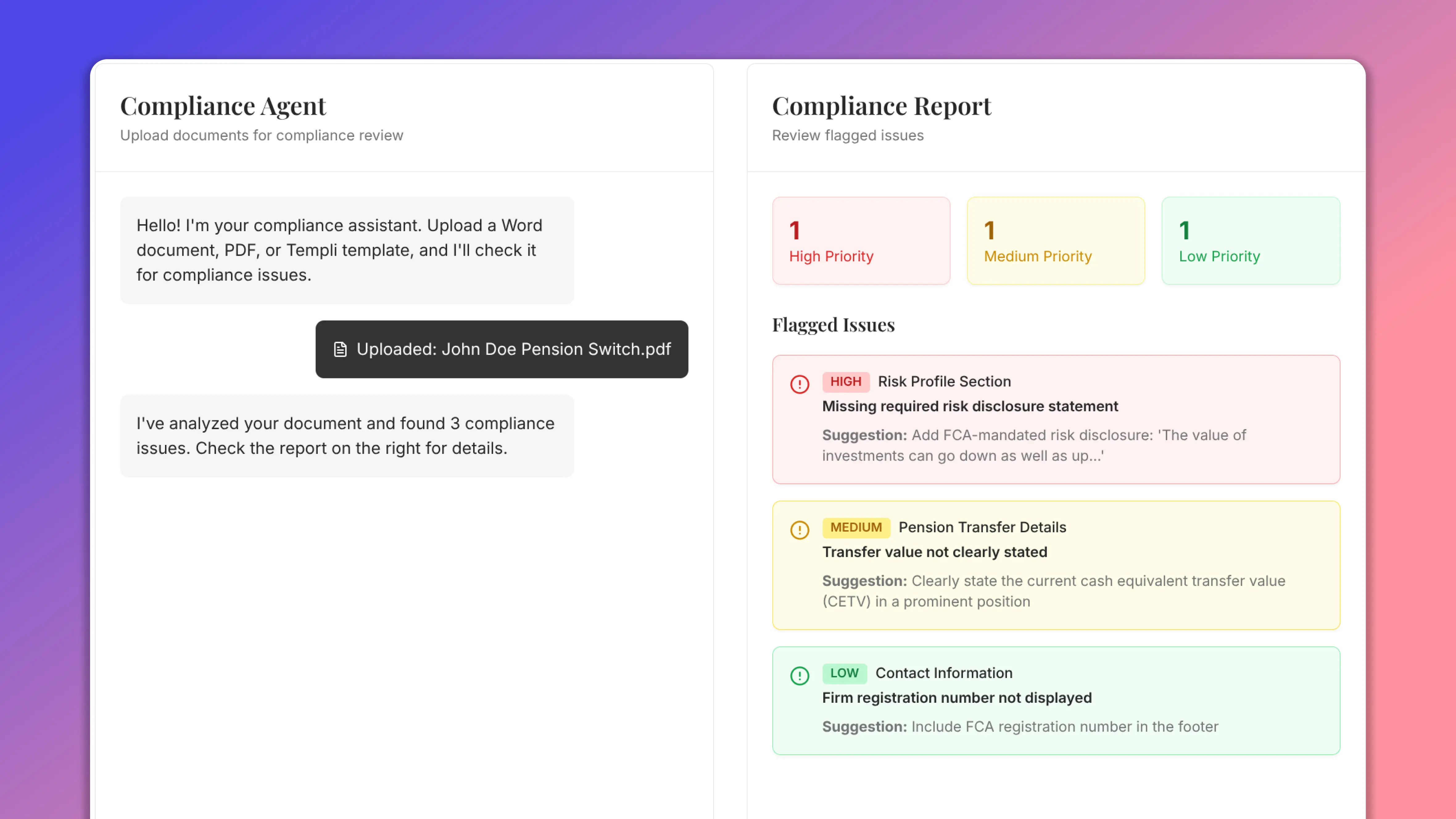 Compliance Agent Preview