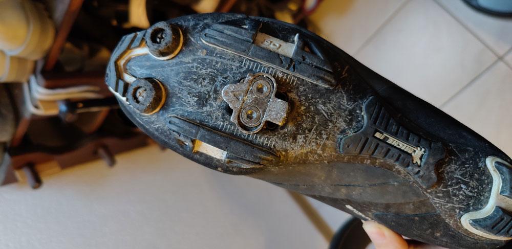 Detailansicht Carbonsohle von Radschuhen