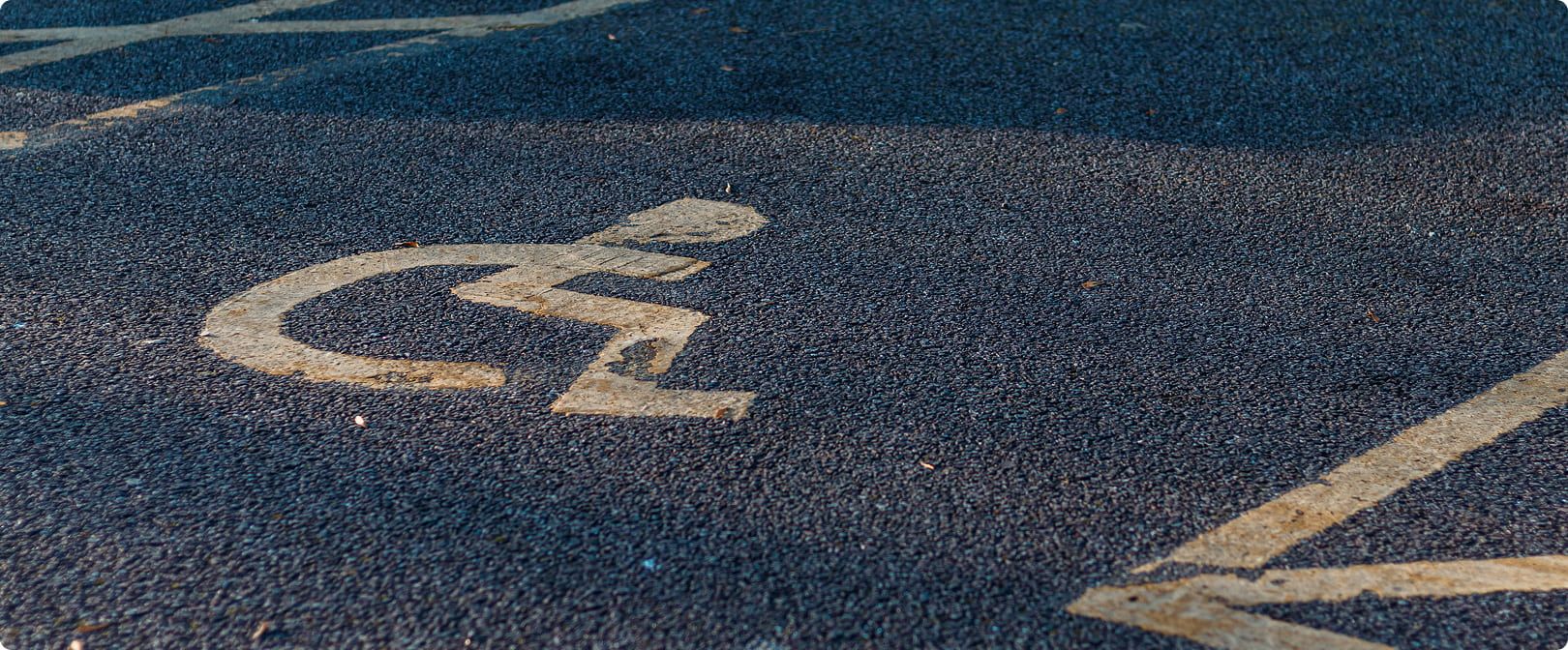 Blue Badge parking logo on ground