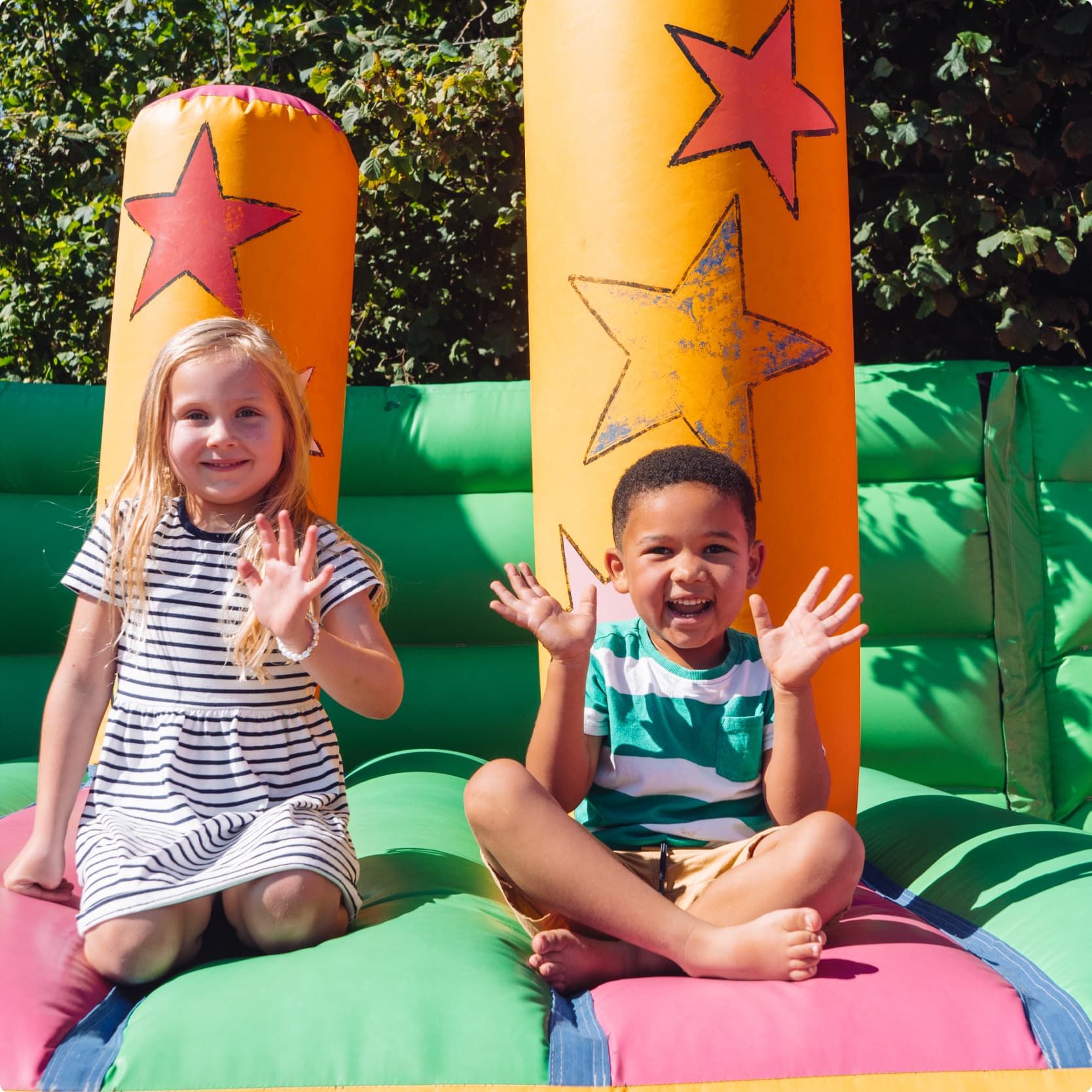 Children on bouncy castle