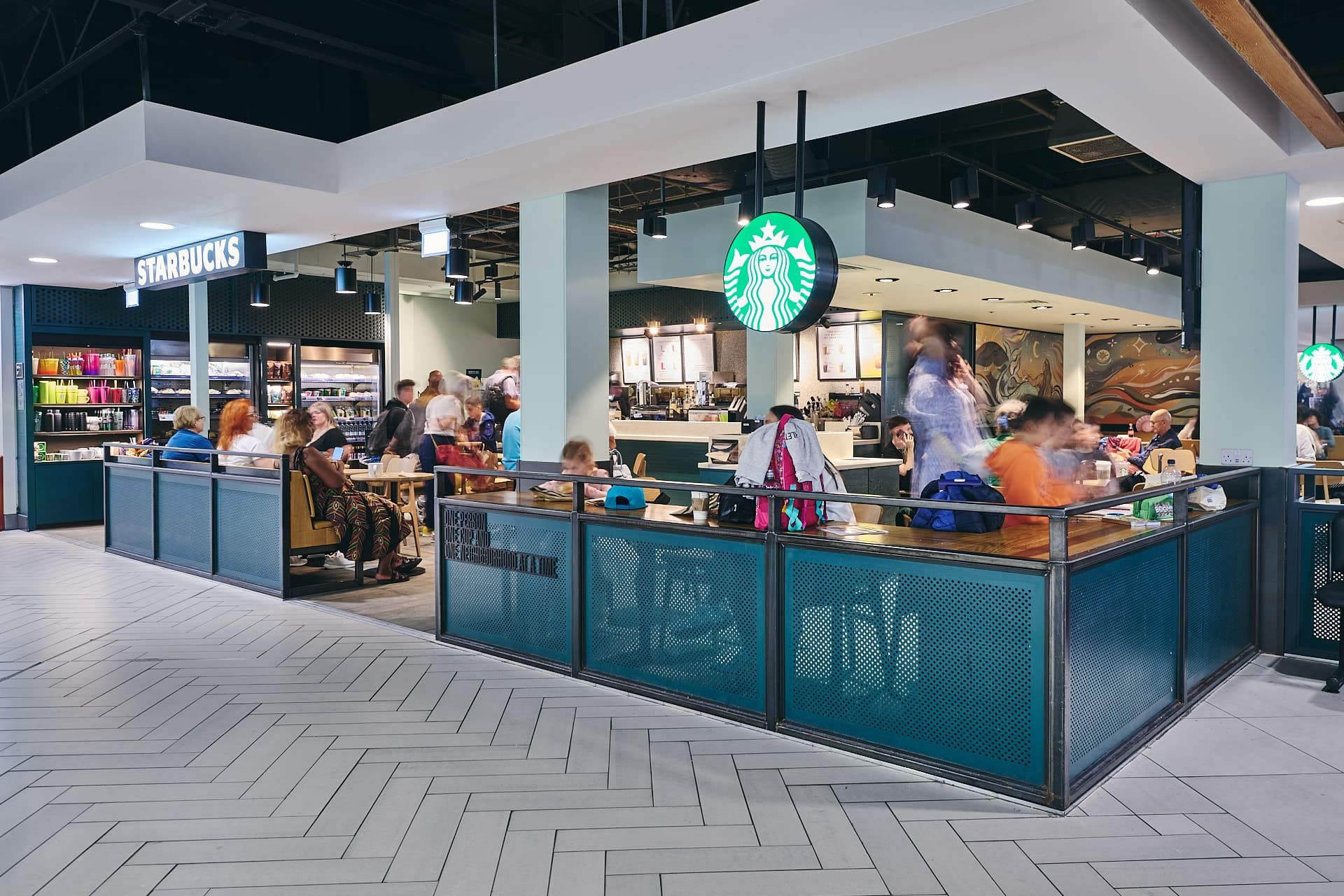 Entrance to Starbucks seating area