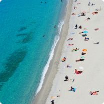 People sunbathing on beach