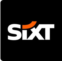 Black background with white text that says sixt
