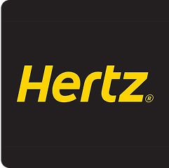 Black background with yellow Hertz text