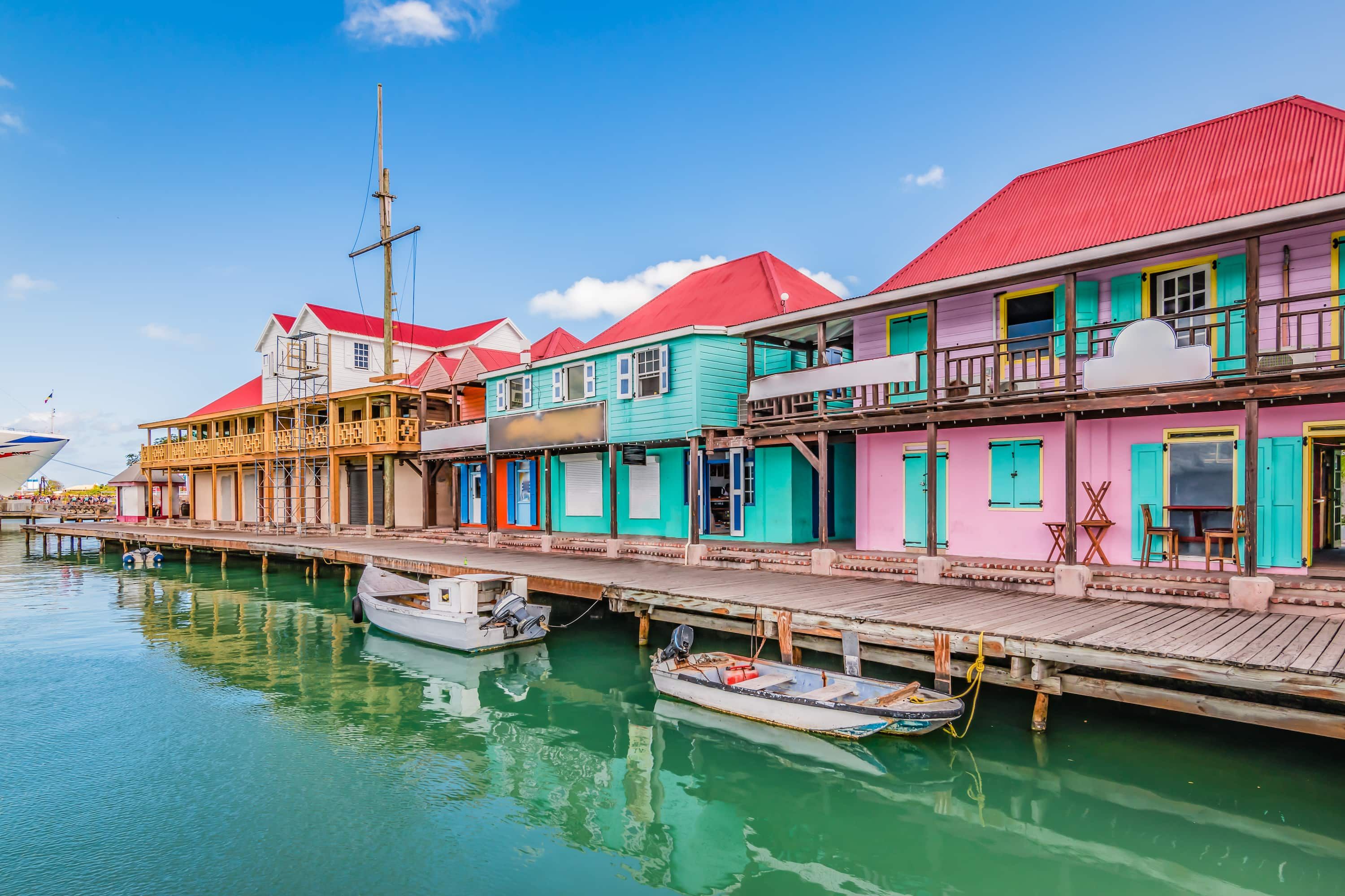 Colourful buildings in Antigua