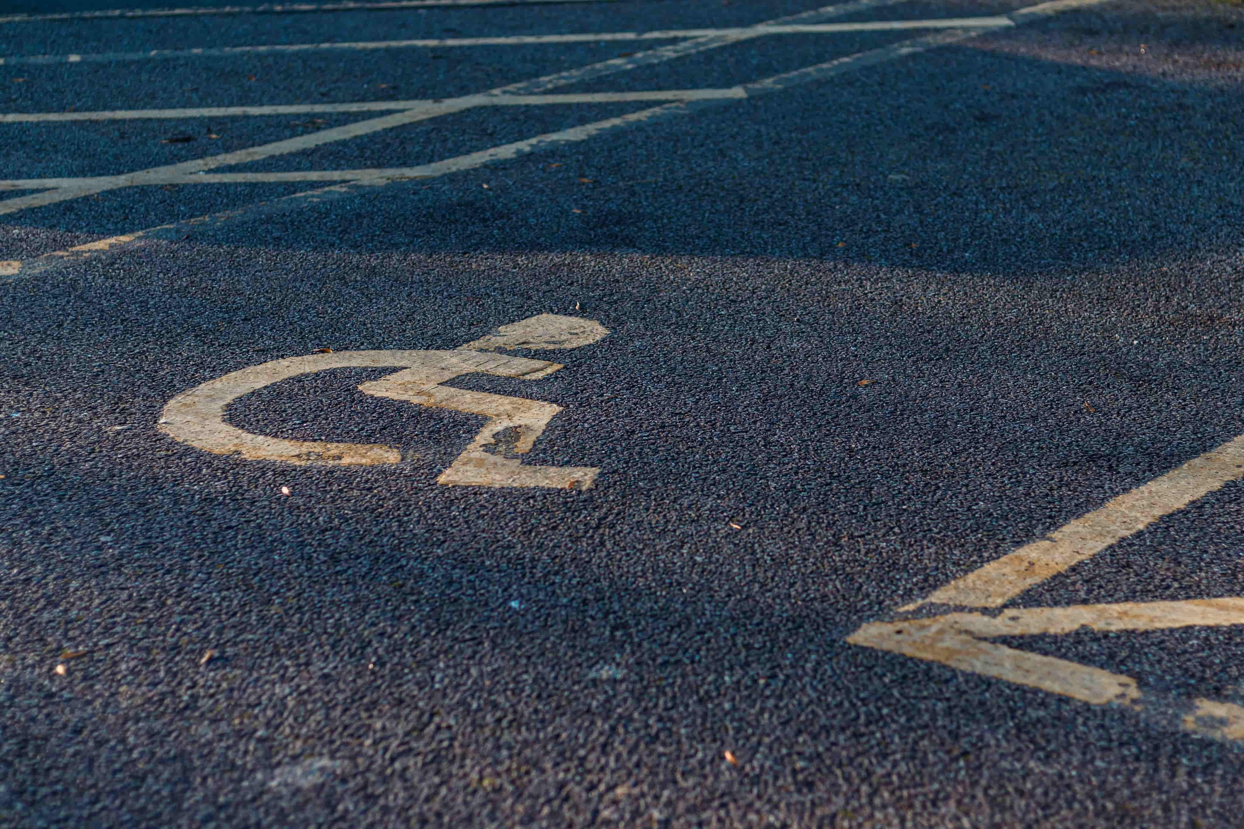 Blue Badge parking logo on ground