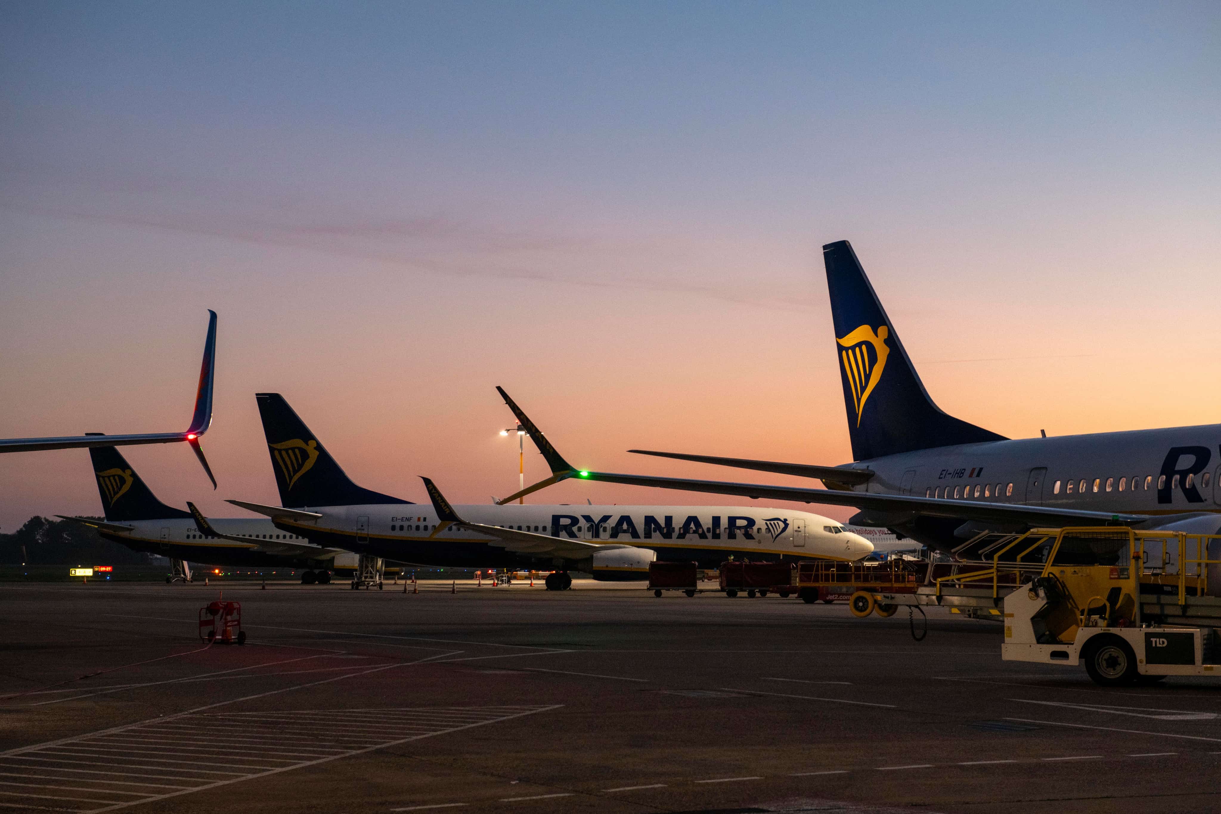 Planes with sunset in background