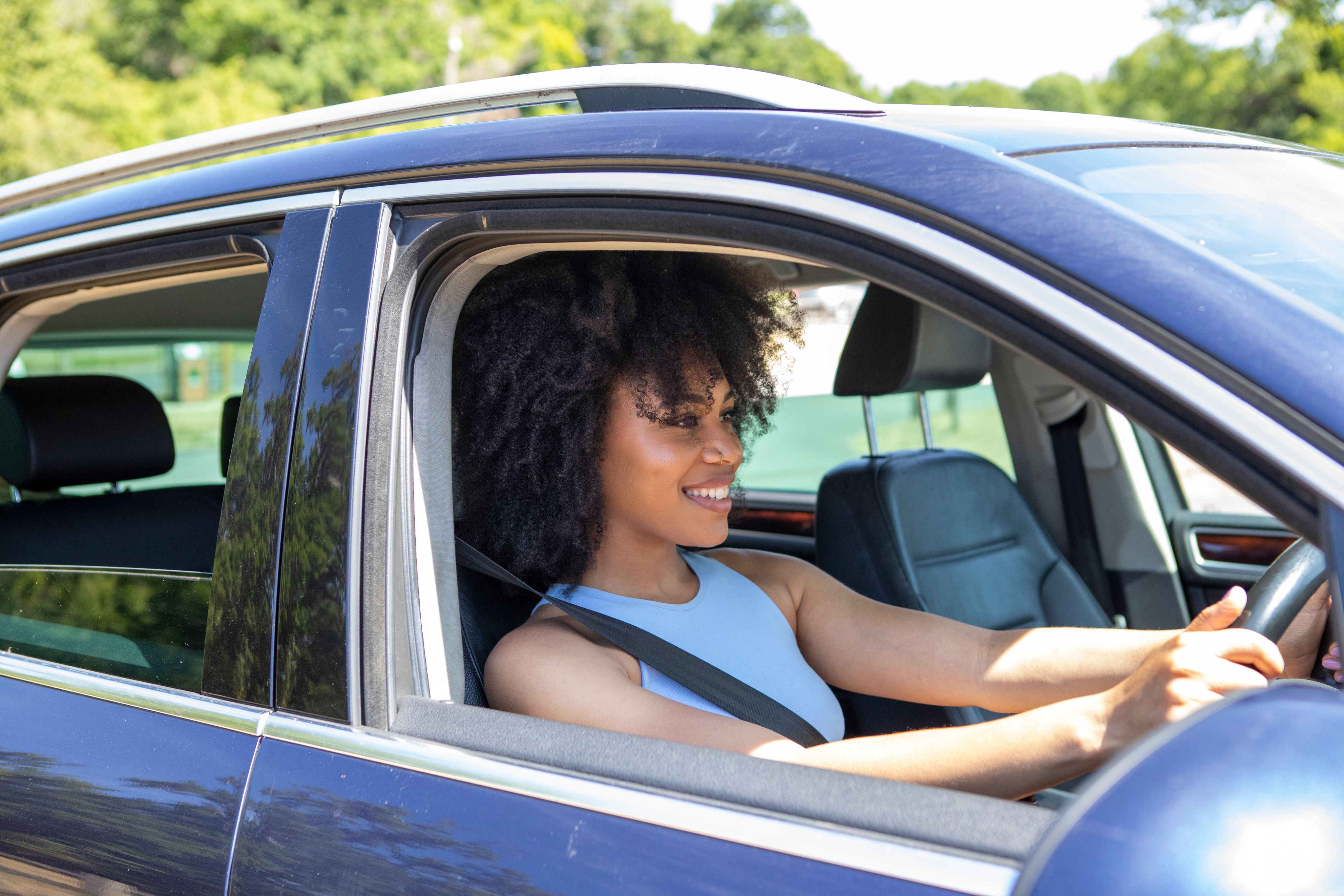 person driving a car
