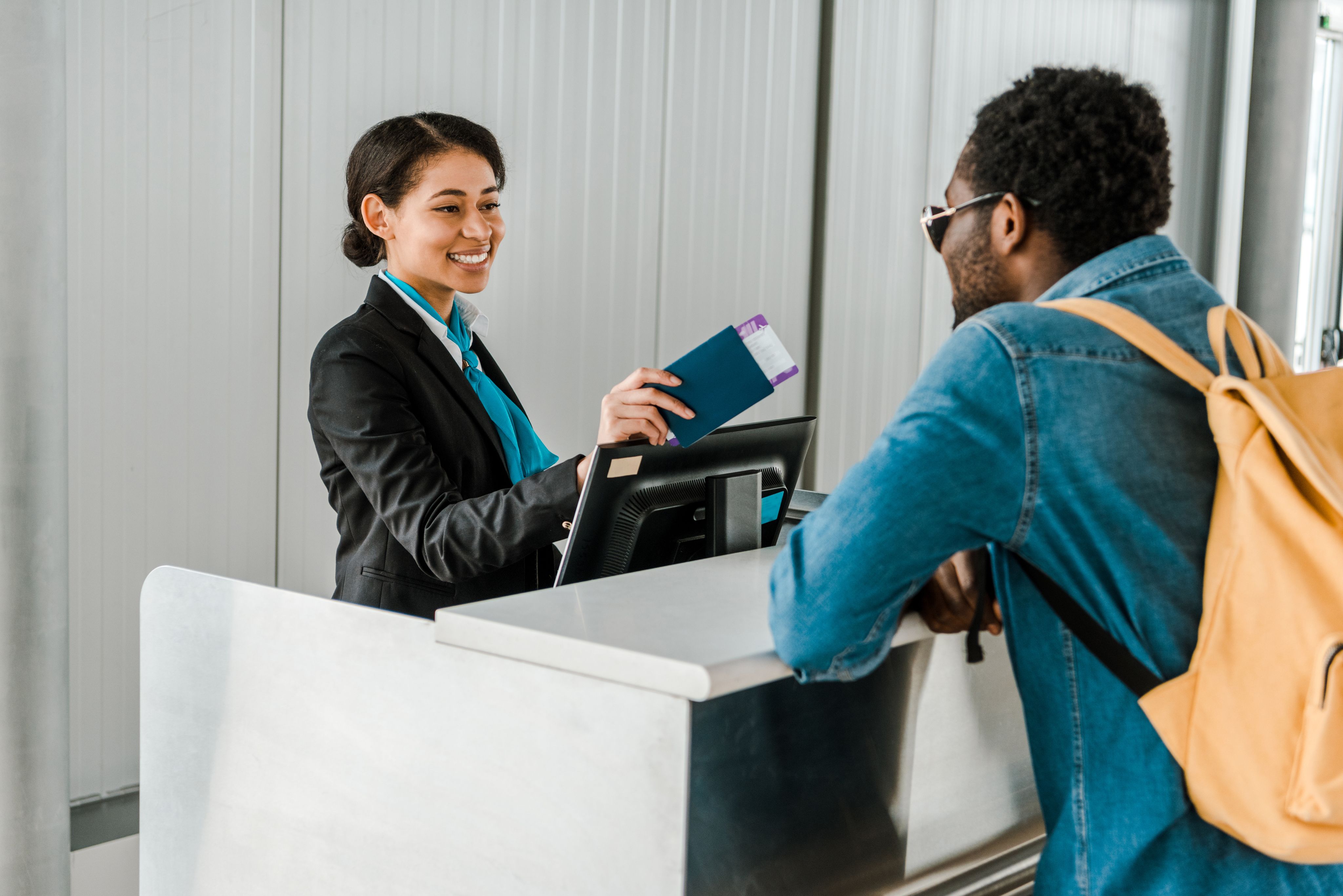person checking in at the airport