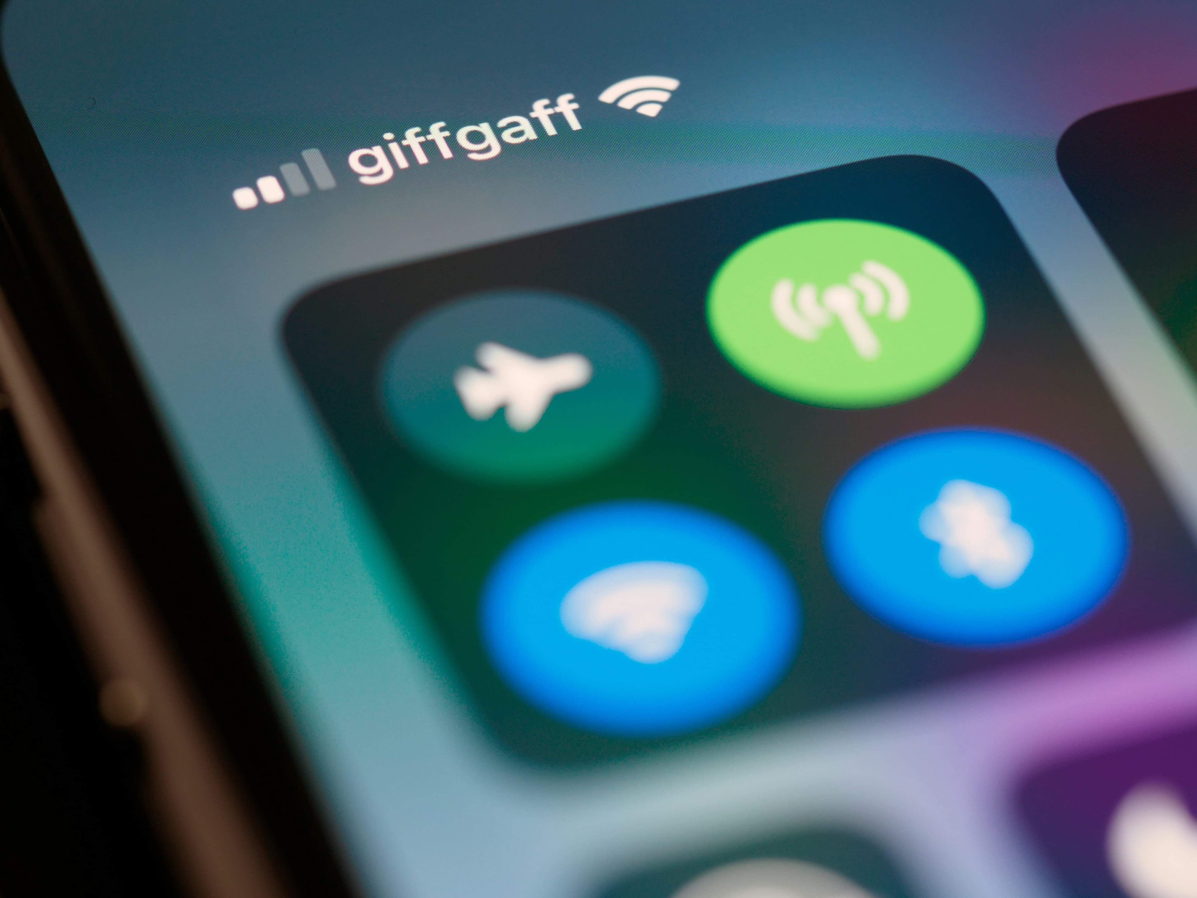 Close up of phone settings with Wi-Fi symbol