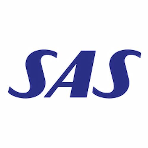 Blue "SAS" logo in bold, stylized letters on a white background.